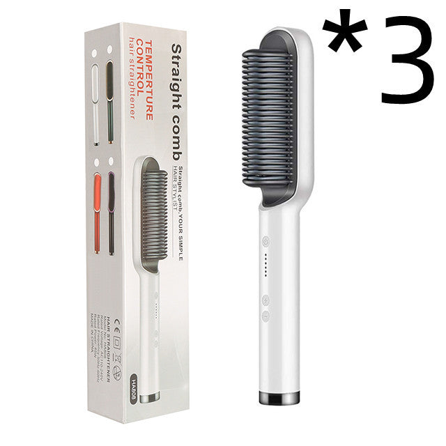 2-in-1 Hair Straightener & Curler Hot Comb with Negative Ions