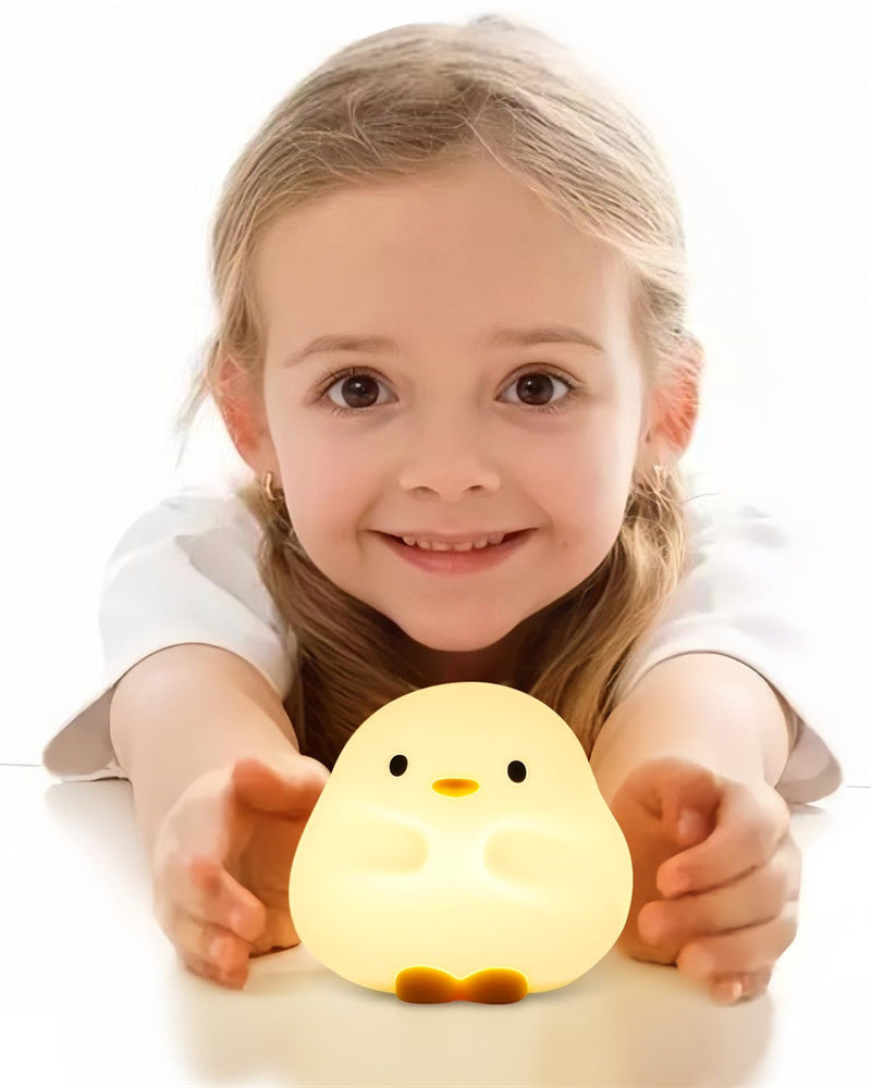 Cute Duck LED Night Light – Rechargeable Silicone Lamp with Touch Sensor – Perfect for Bedrooms and Kids' Gifts