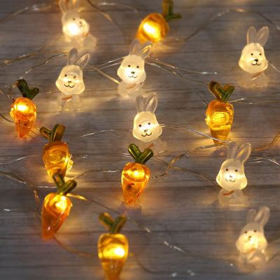 Easter LED Bunny String Lights – Decorative Fairy Lights for Home, Carrot and Rabbit Theme, Perfect for Happy Easter Gifts and Party Favors