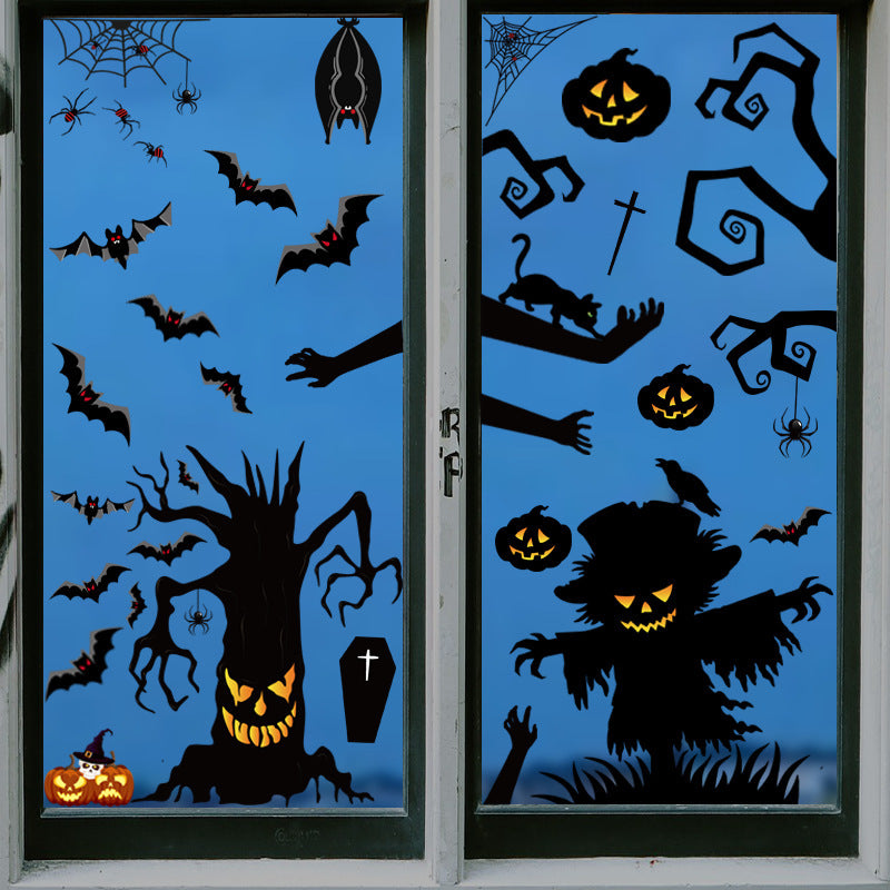 Halloween Decoration Stickers – Pumpkin, Spider & Ghost Static Cling