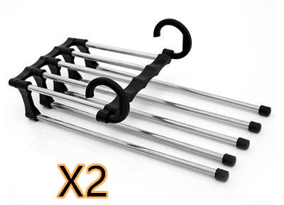 5-in-1 Multi-functional Wardrobe Hanger | Stainless Steel Pants and Clothing Organizer