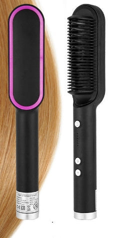 2-in-1 Hair Straightener & Curler Hot Comb with Negative Ions