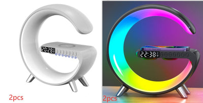 Smart LED Lamp in G Shape with Bluetooth Speaker and Wireless Charger, App-Controlled