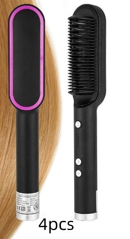 2-in-1 Hair Straightener & Curler Hot Comb with Negative Ions