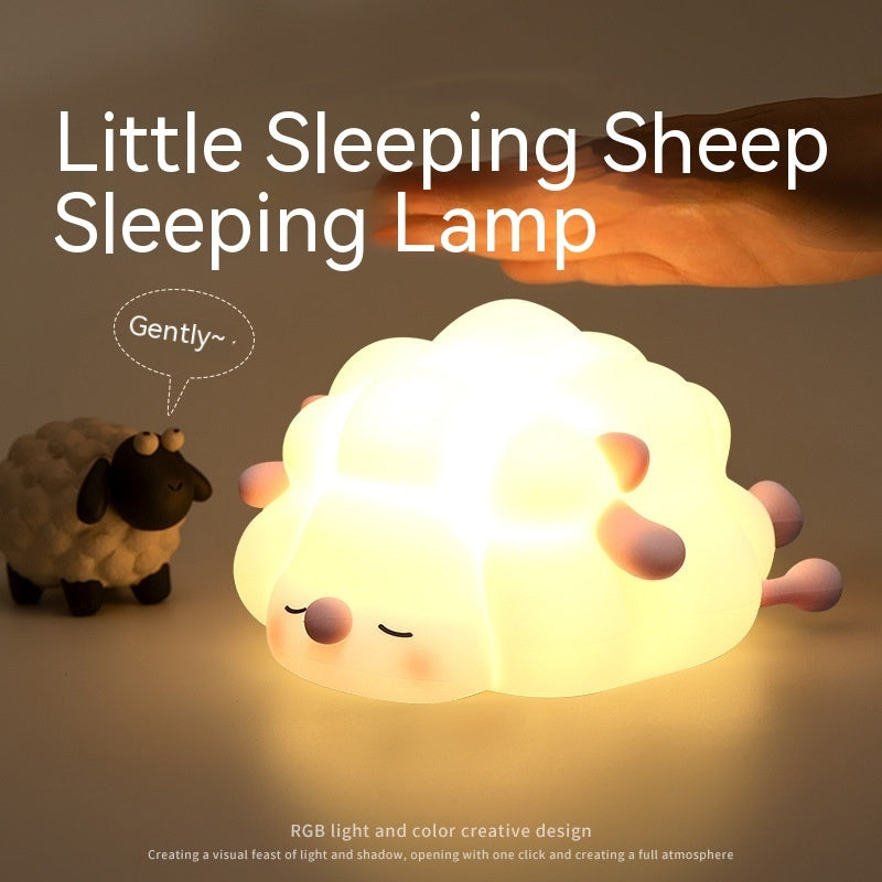 Cute Silicone Sheep Night Light – Rechargeable Lamp for Kids' Room with Timer and Dimming