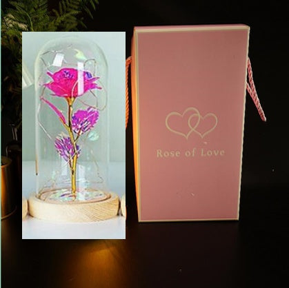 Enchanted Forever Rose in Glass with LED Light - Christmas Decoration