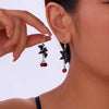 Asymmetric Halloween Earrings – Dark Style Spider Web, Bat & Ghost