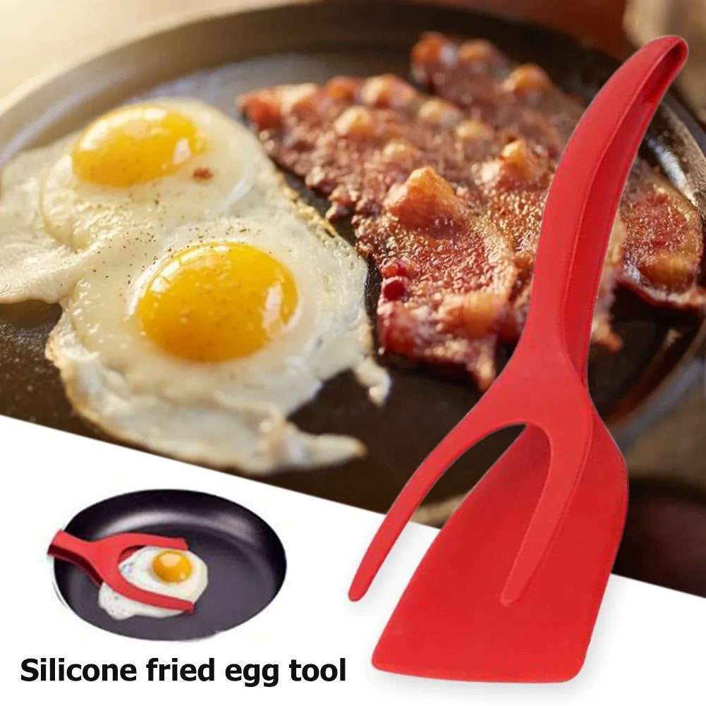 2-in-1 Egg & Pancake Spatula Tongs – Grip, Flip & Serve!