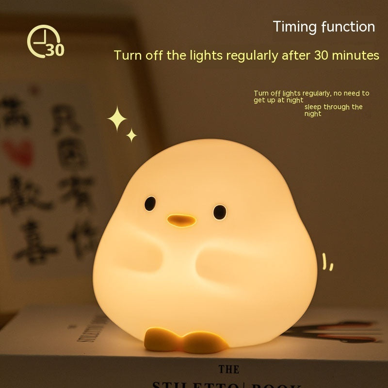 Cute Duck LED Night Light – Rechargeable Silicone Lamp with Touch Sensor – Perfect for Bedrooms and Kids' Gifts