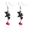 Asymmetric Halloween Earrings – Dark Style Spider Web, Bat & Ghost