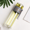 Glass Water Bottle with Tea Infuser Filter – Double Wall Leakproof Bottle