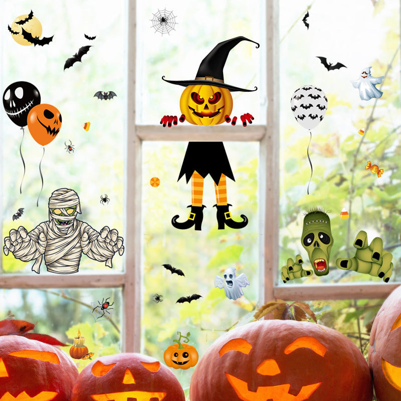 Halloween Decoration Stickers – Pumpkin, Spider & Ghost Static Cling