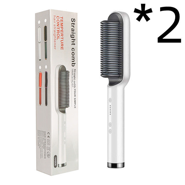 2-in-1 Hair Straightener & Curler Hot Comb with Negative Ions